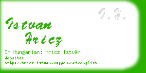 istvan hricz business card